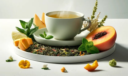 Cooler Pfirsich with natural peach and lem