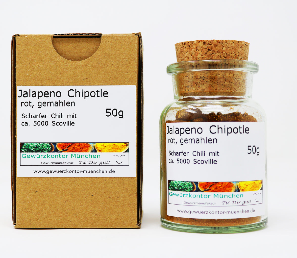 Jalapeno rot 50g Glas und Karton