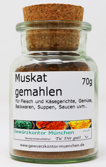 Muskat gemahlen 70g Glas