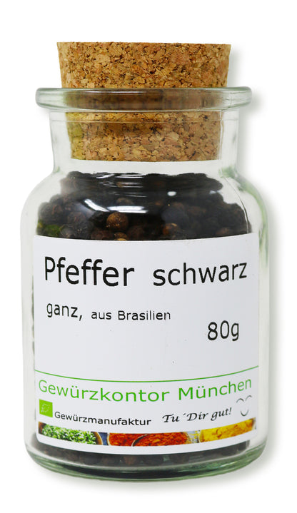 Pfeffer schwarz ganz 80g glas