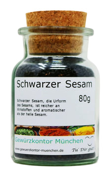schwarzer Sesam 80g Glas